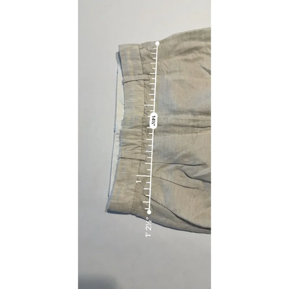 Aritzia Wilfred The Effortless Linen Wider Leg Natural Ecru Pants Women's Size 8